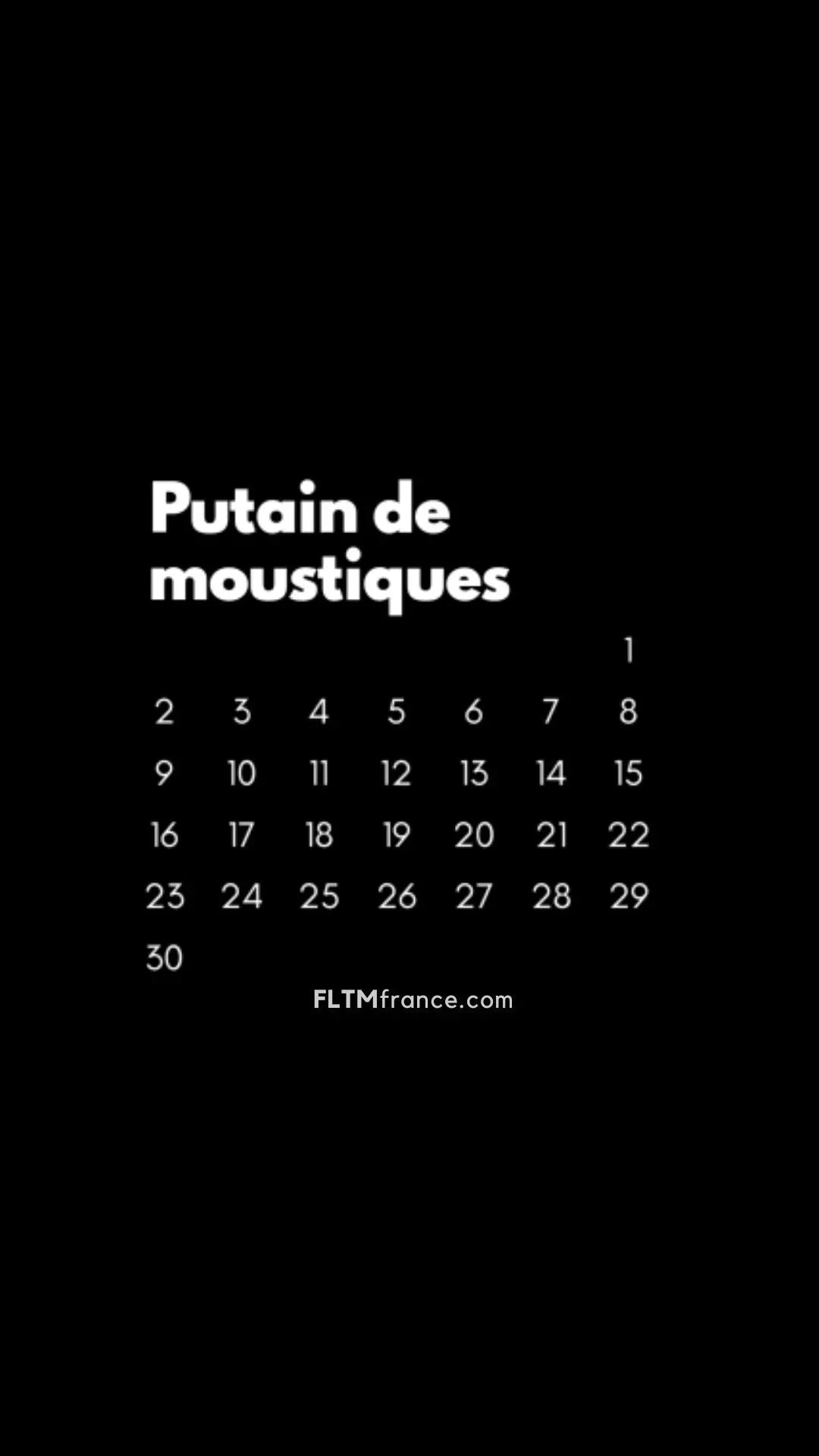 Calendrier Putain 2025 noir à personnaliser FLTMfrance