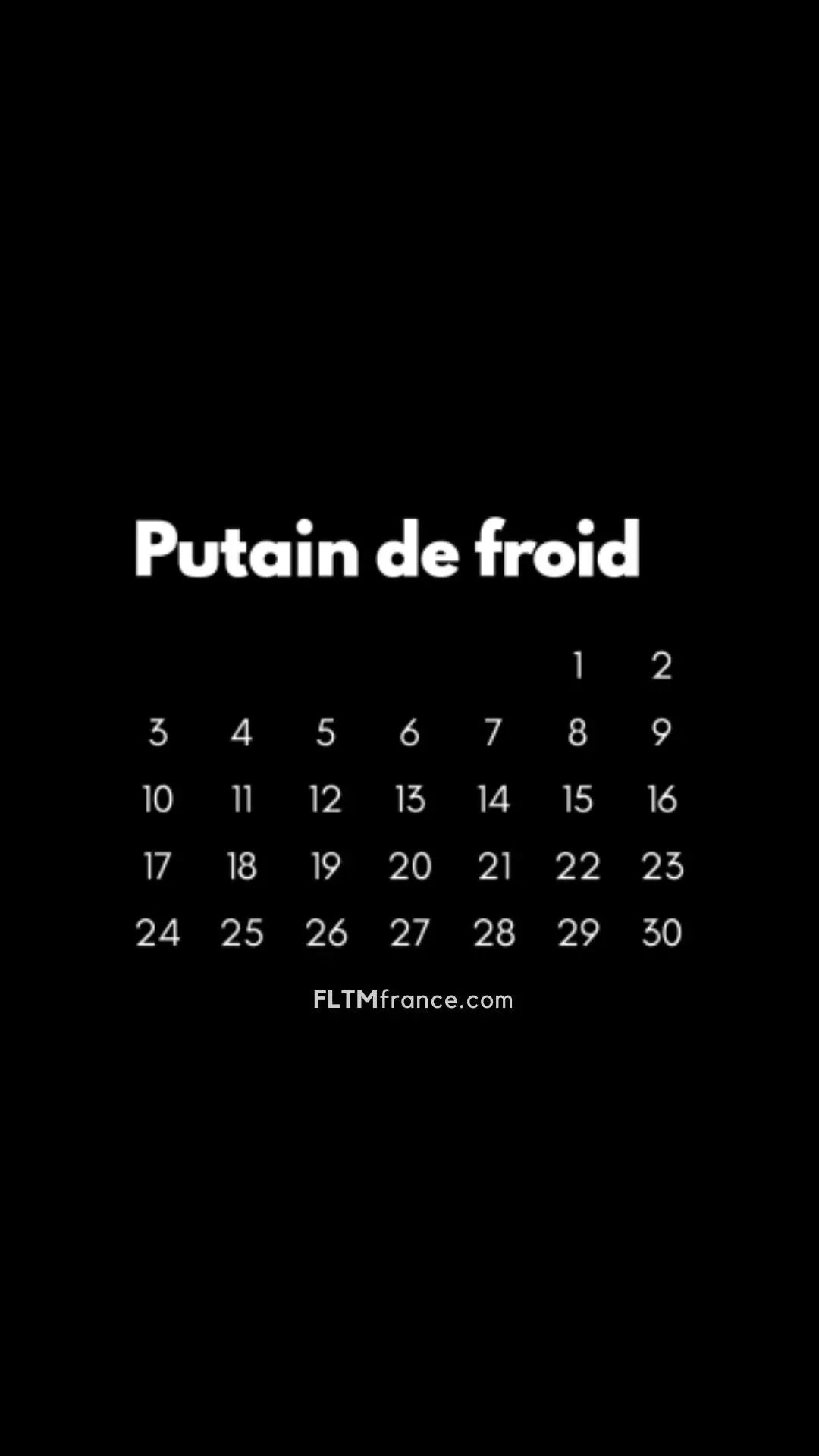 Calendrier Putain 2025 noir à personnaliser FLTMfrance