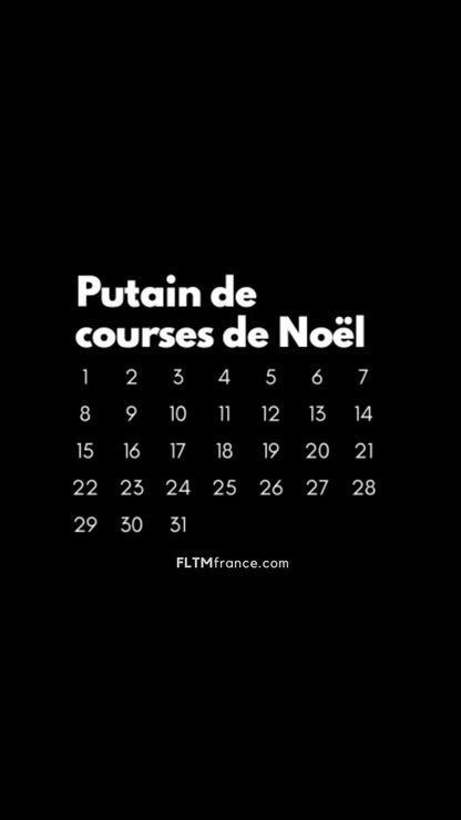 Calendrier Putain 2025 noir à personnaliser FLTMfrance