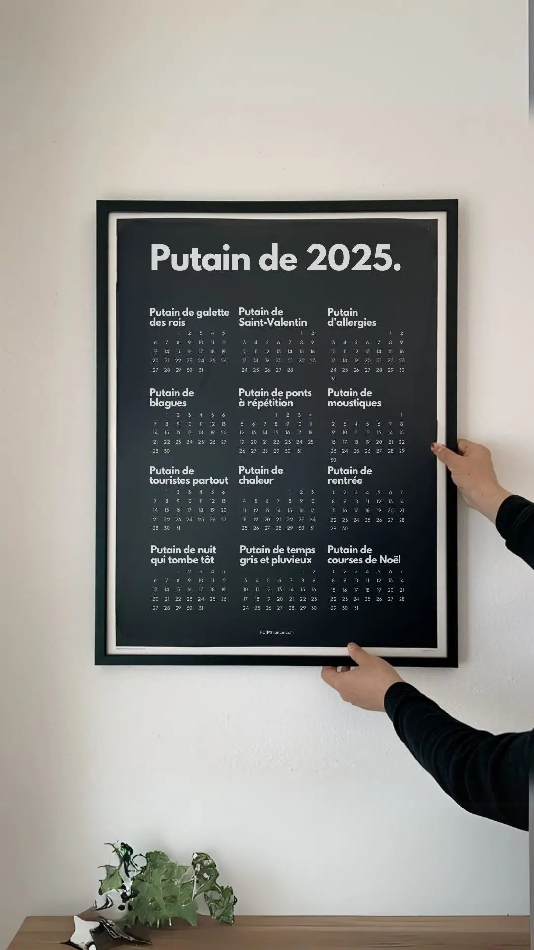 Calendrier Putain 2025 noir à personnaliser FLTMfrance