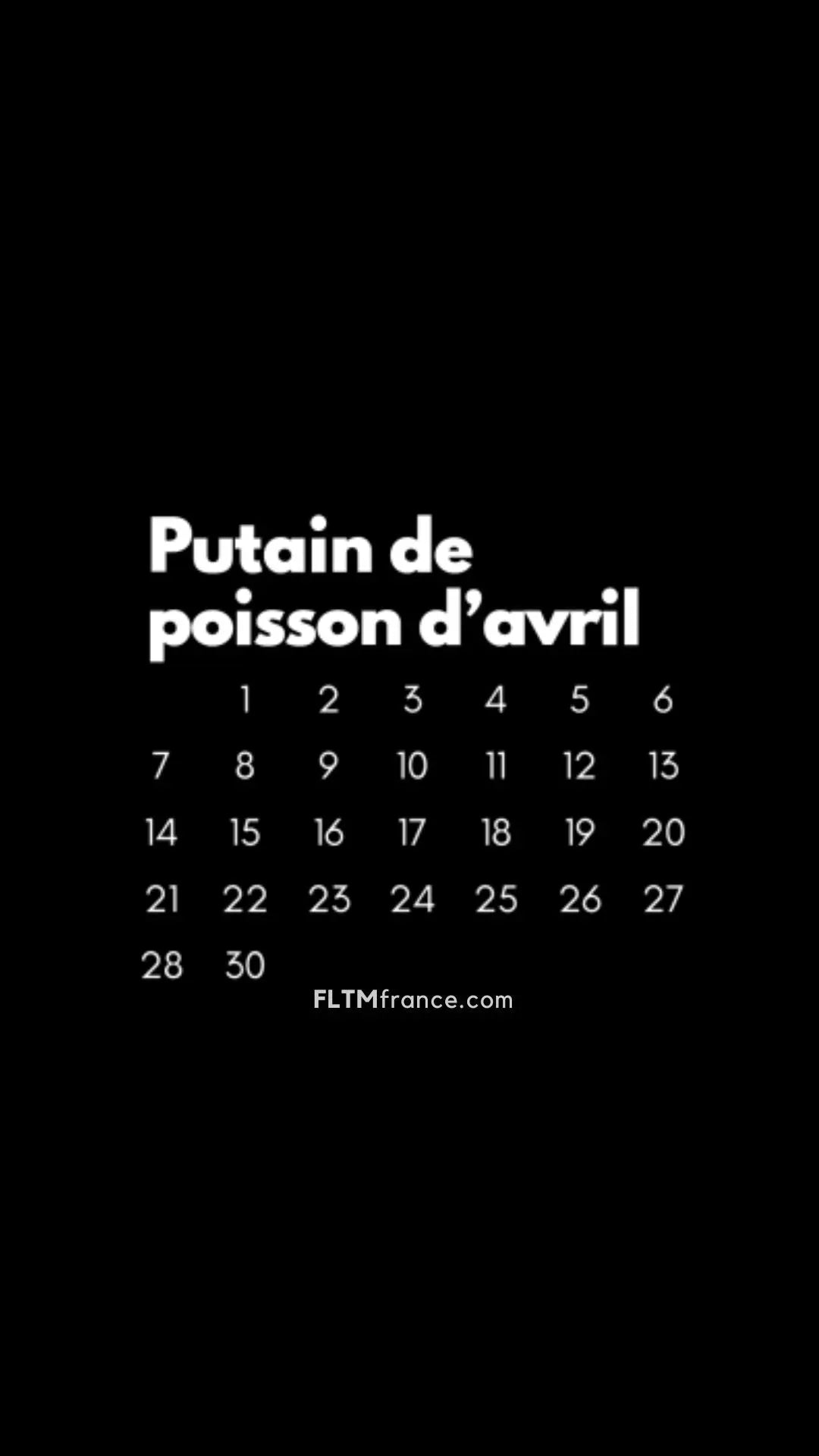 Calendrier Putain 2025 noir à personnaliser FLTMfrance