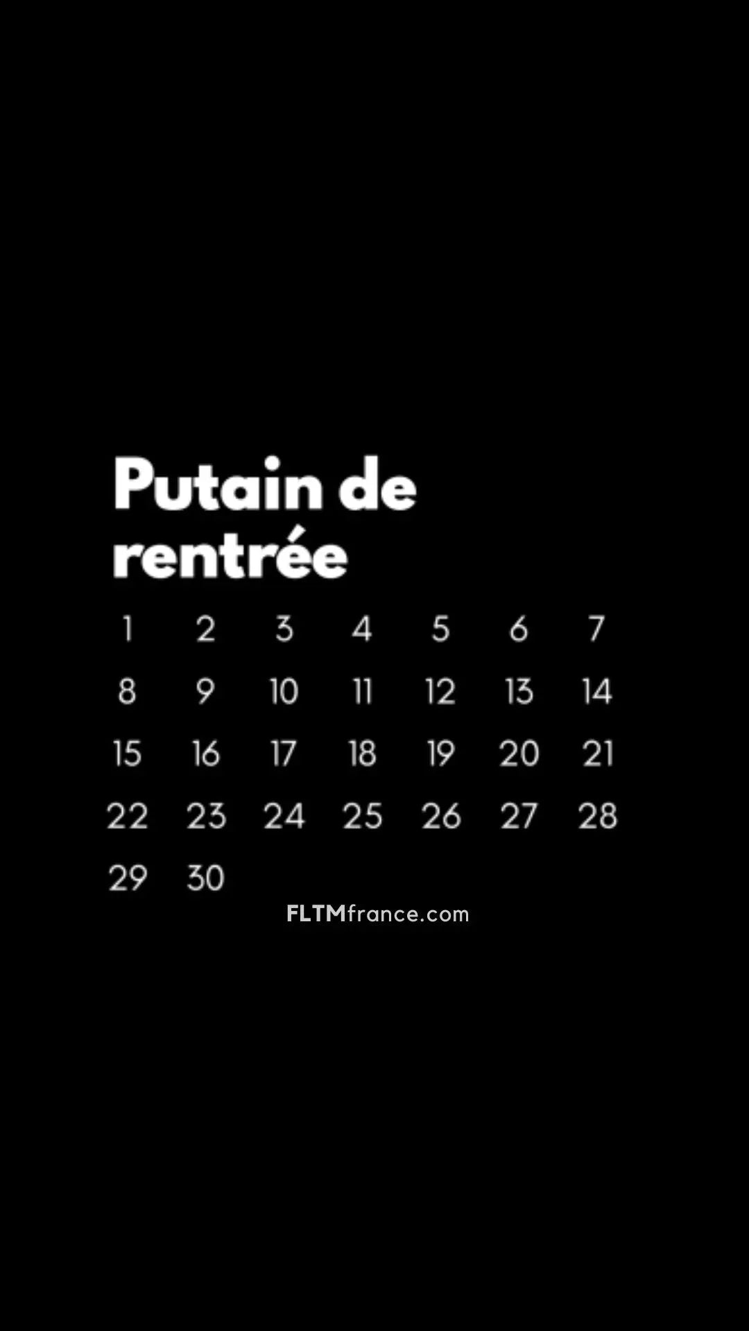 Calendrier Putain 2025 noir à personnaliser FLTMfrance