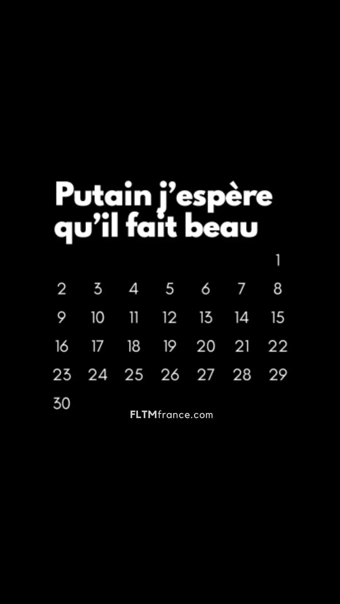 Calendrier Putain 2025 noir à personnaliser FLTMfrance