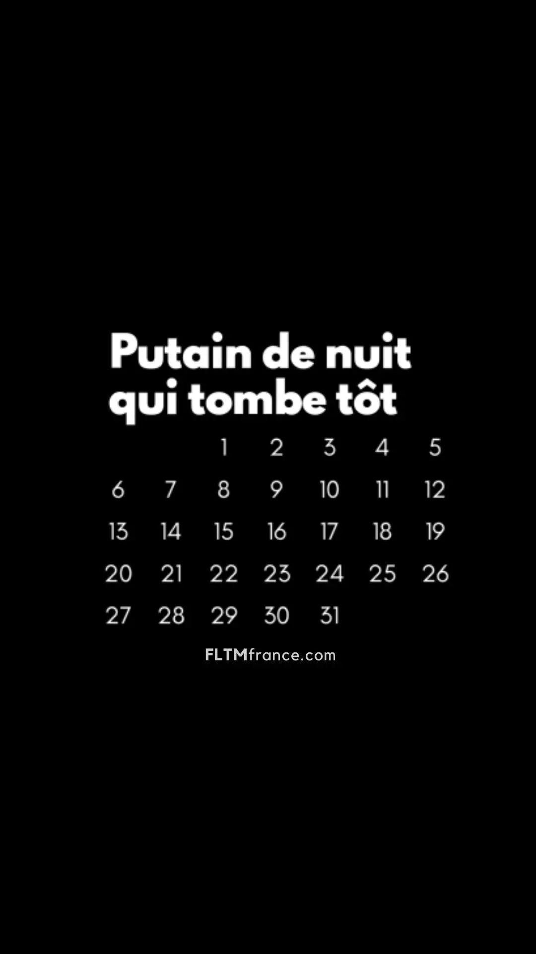 Calendrier Putain 2025 noir à personnaliser FLTMfrance