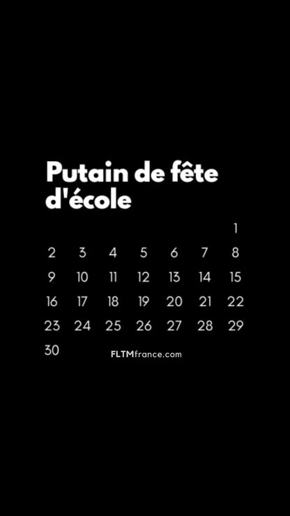 Calendrier Putain 2025 noir à personnaliser FLTMfrance