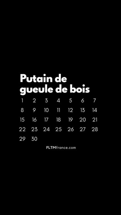 Calendrier Putain 2025 noir à personnaliser FLTMfrance