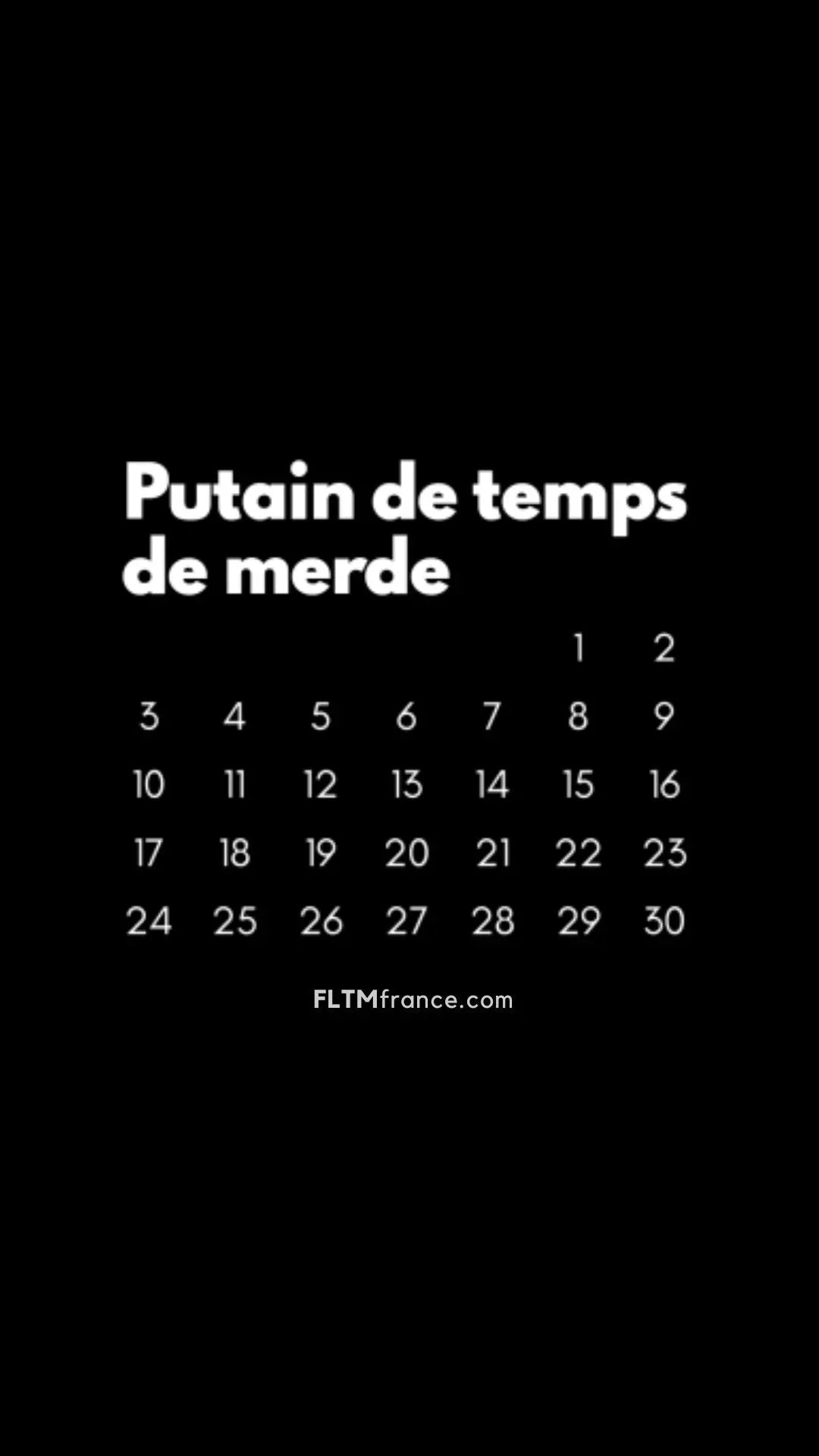 Calendrier Putain 2025 noir à personnaliser FLTMfrance