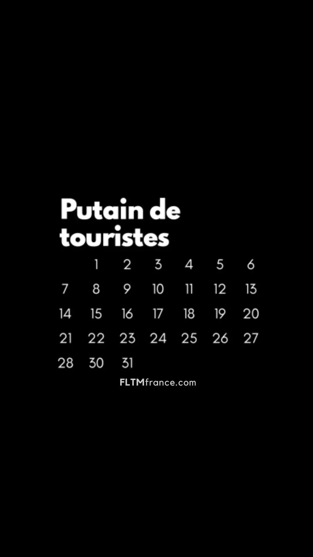 Calendrier Putain 2025 noir à personnaliser FLTMfrance