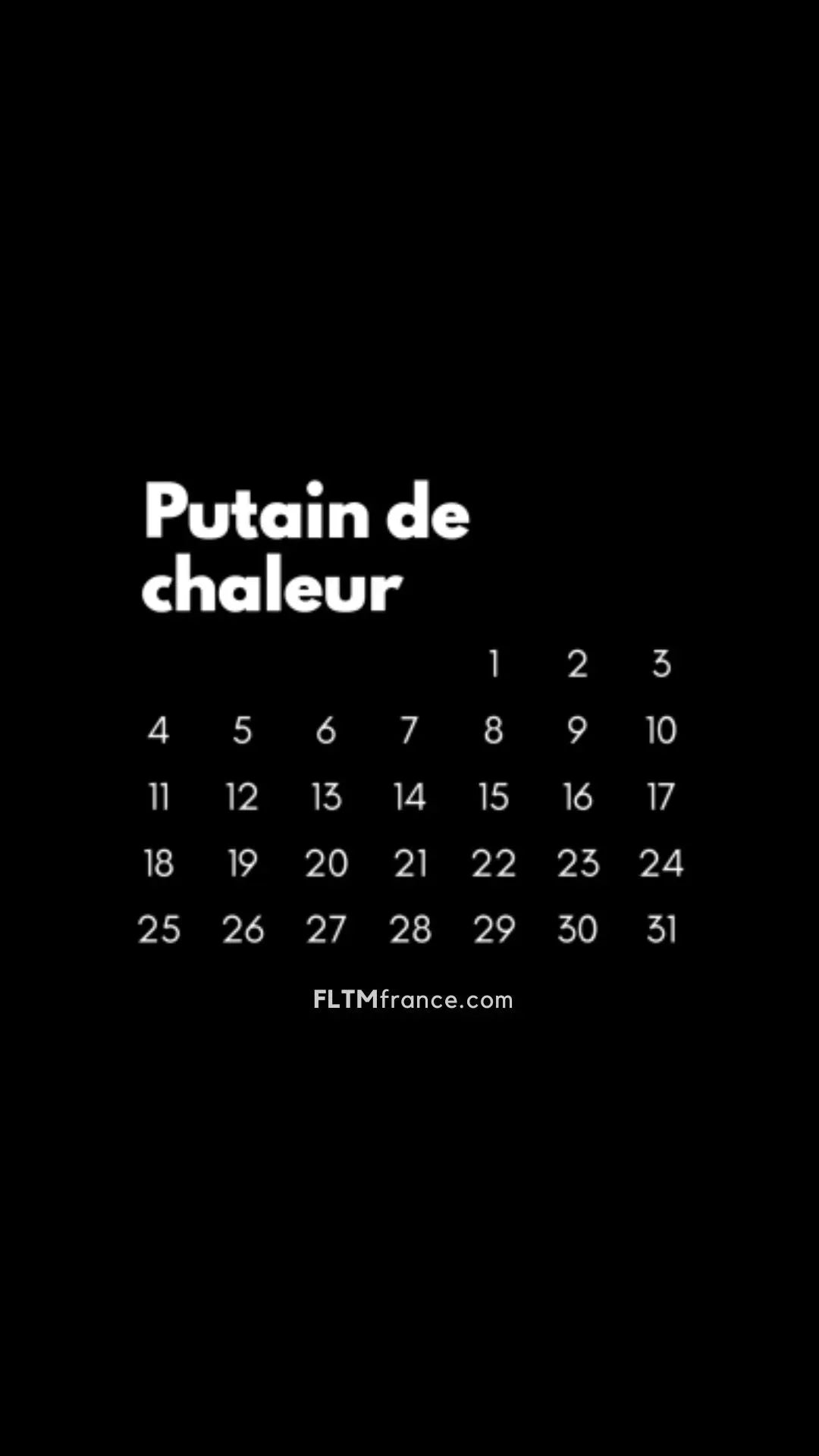 Calendrier Putain 2025 noir à personnaliser FLTMfrance