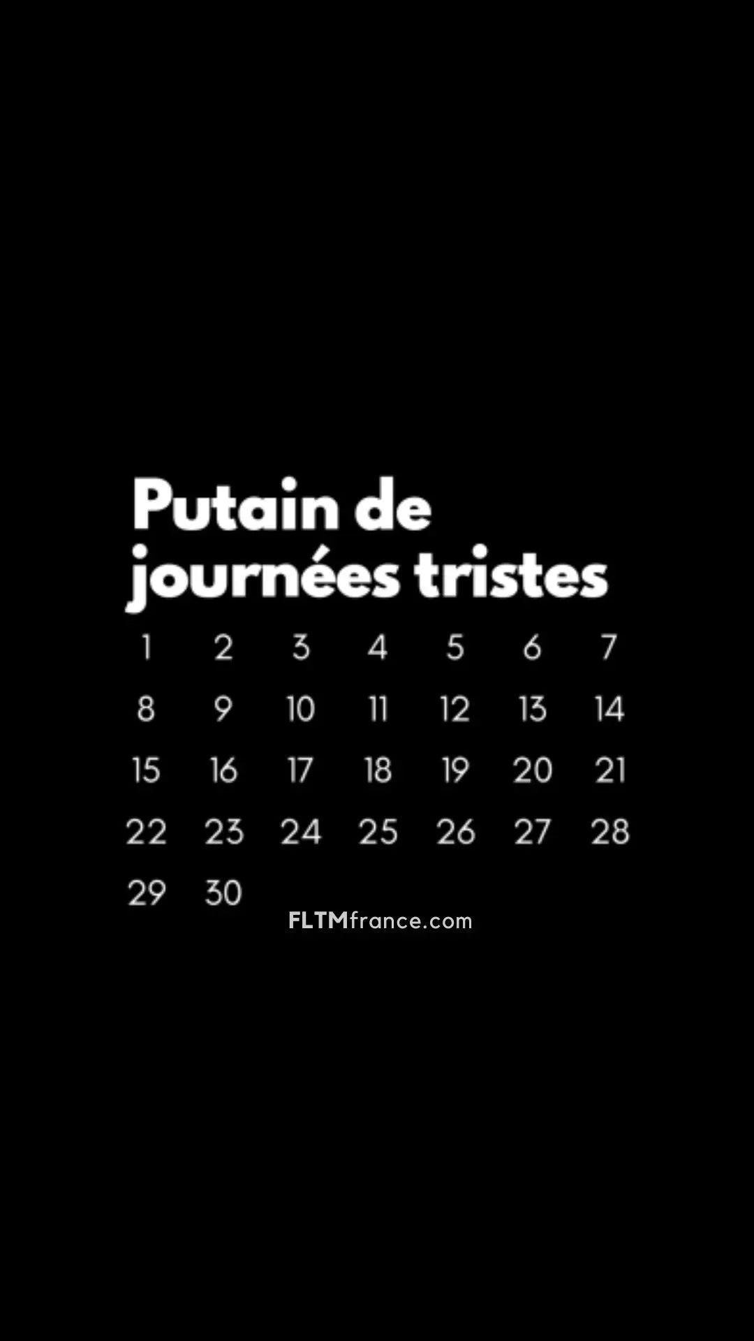 Calendrier Putain 2025 noir à personnaliser FLTMfrance