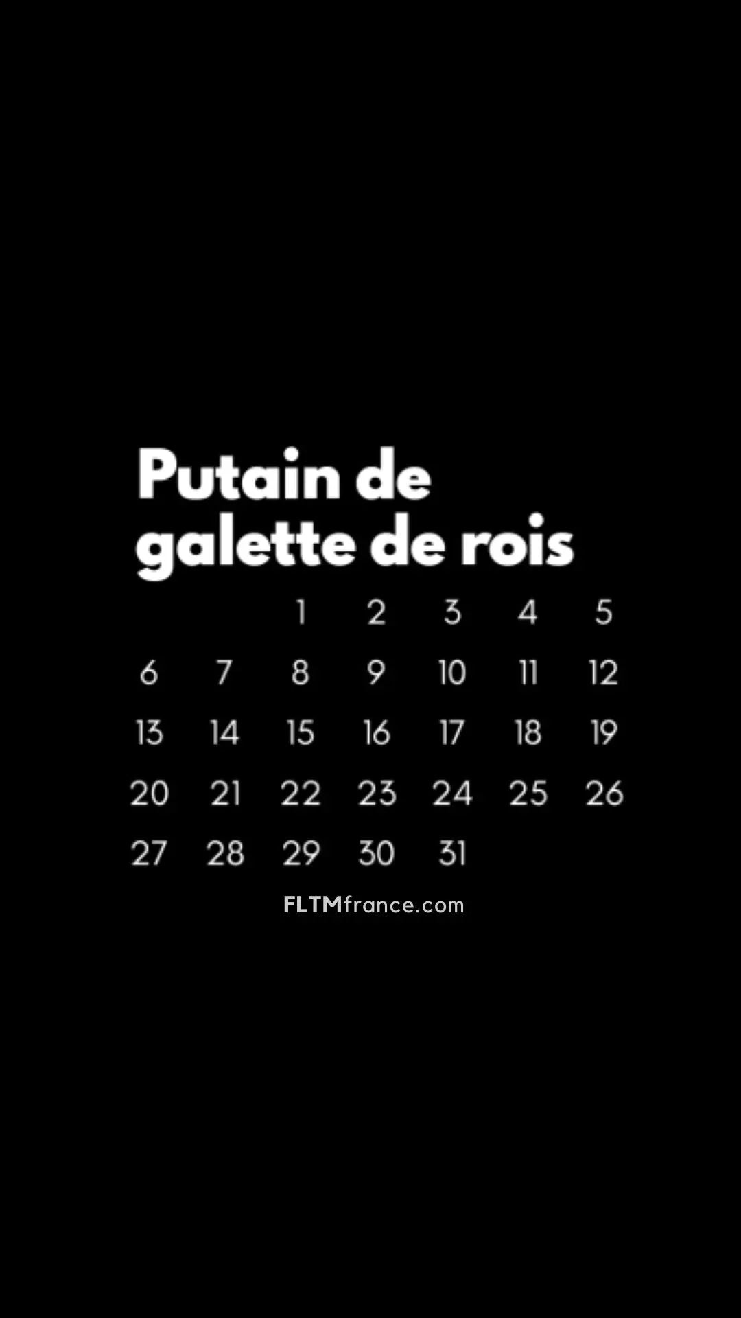 Calendrier Putain 2025 noir à personnaliser FLTMfrance