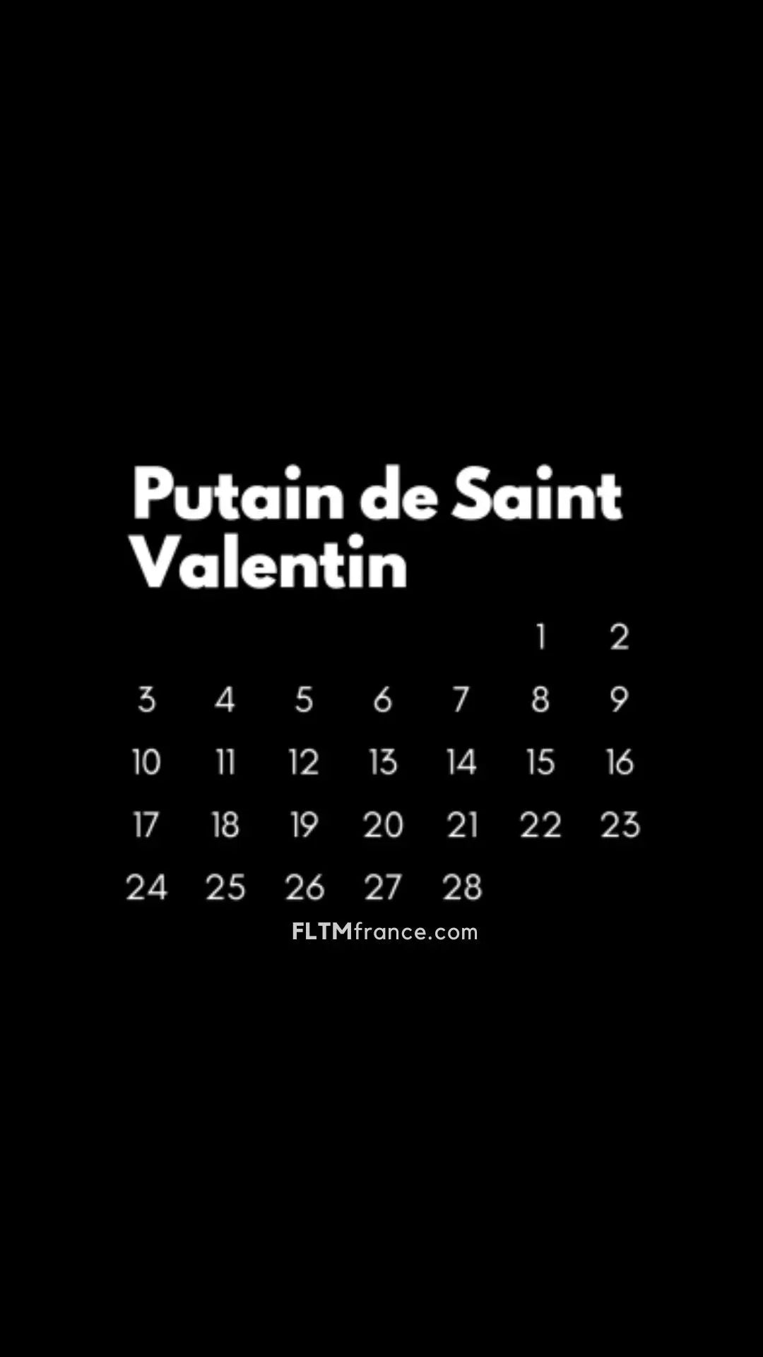 Calendrier Putain 2025 noir à personnaliser FLTMfrance