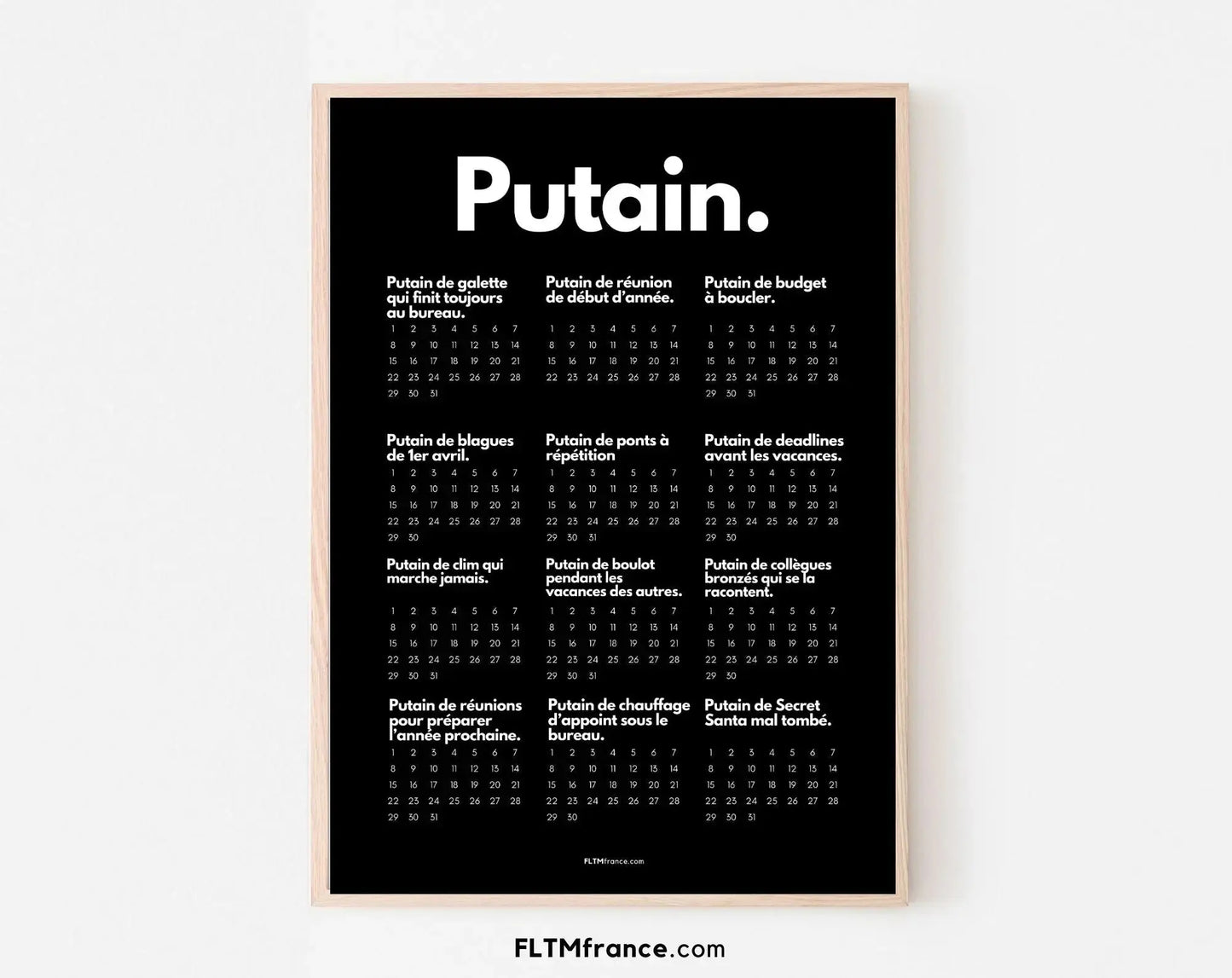 Calendrier Putain par métier à personnaliser FLTMfrance