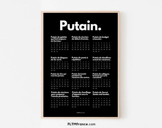 Calendrier Putain par métier à personnaliser FLTMfrance