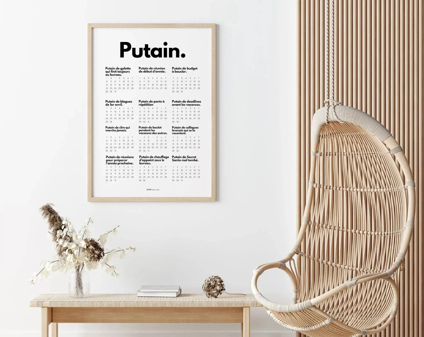 Calendrier Putain par métier à personnaliser FLTMfrance