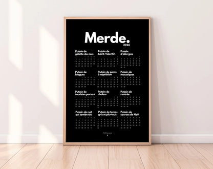 Calendrier de Merde 2026 - Calendrier 2026 à imprimer FLTMfrance