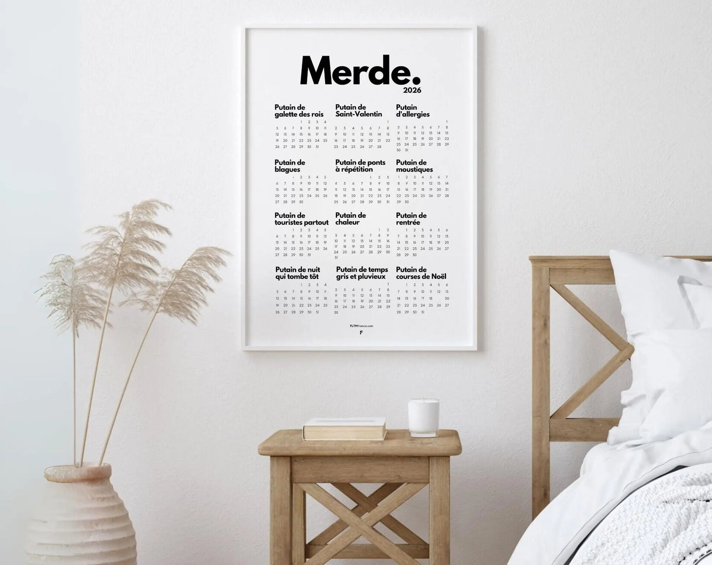 Calendrier de Merde 2026 - Calendrier 2026 à imprimer FLTMfrance