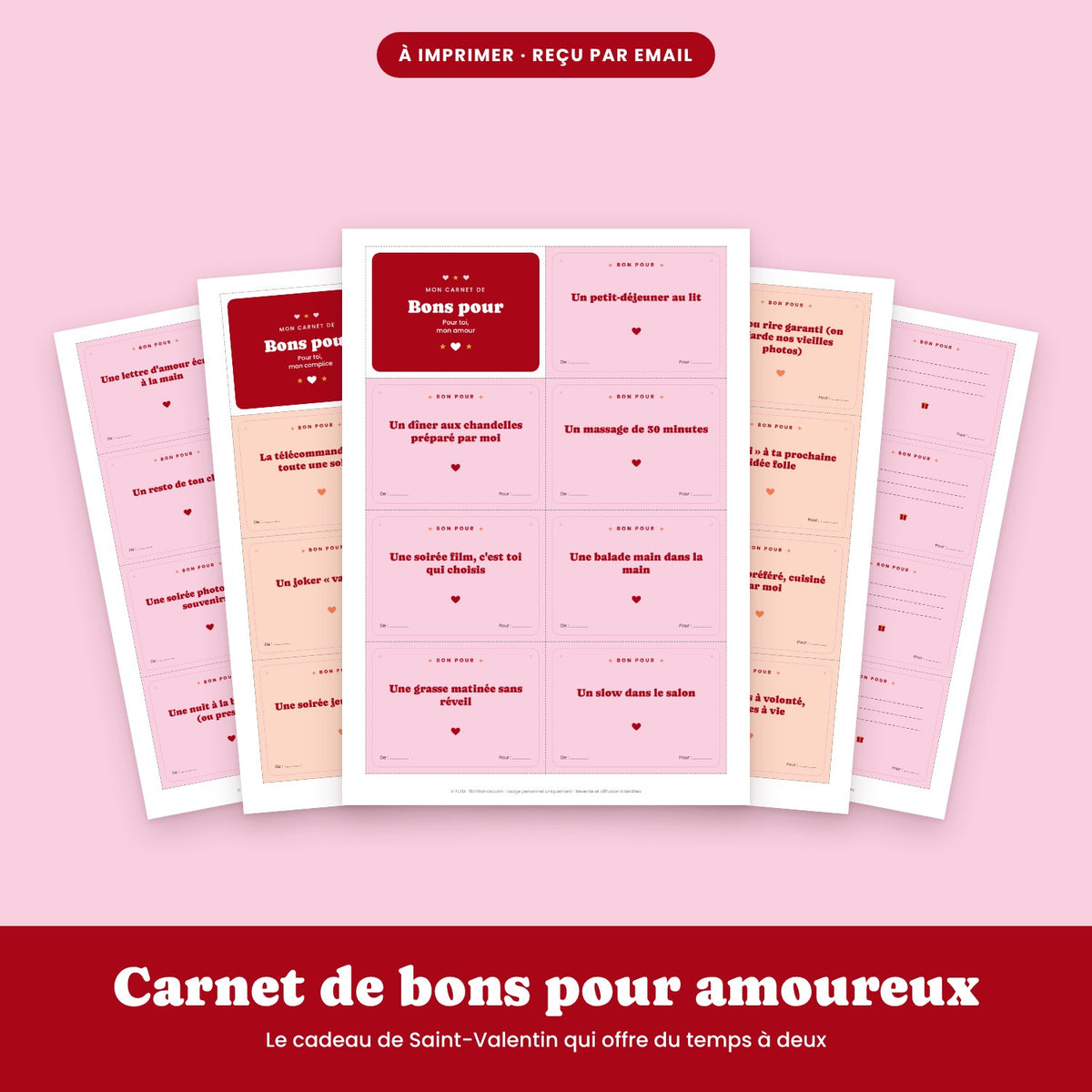 Carnet de bons pour amoureux à imprimer FLTM