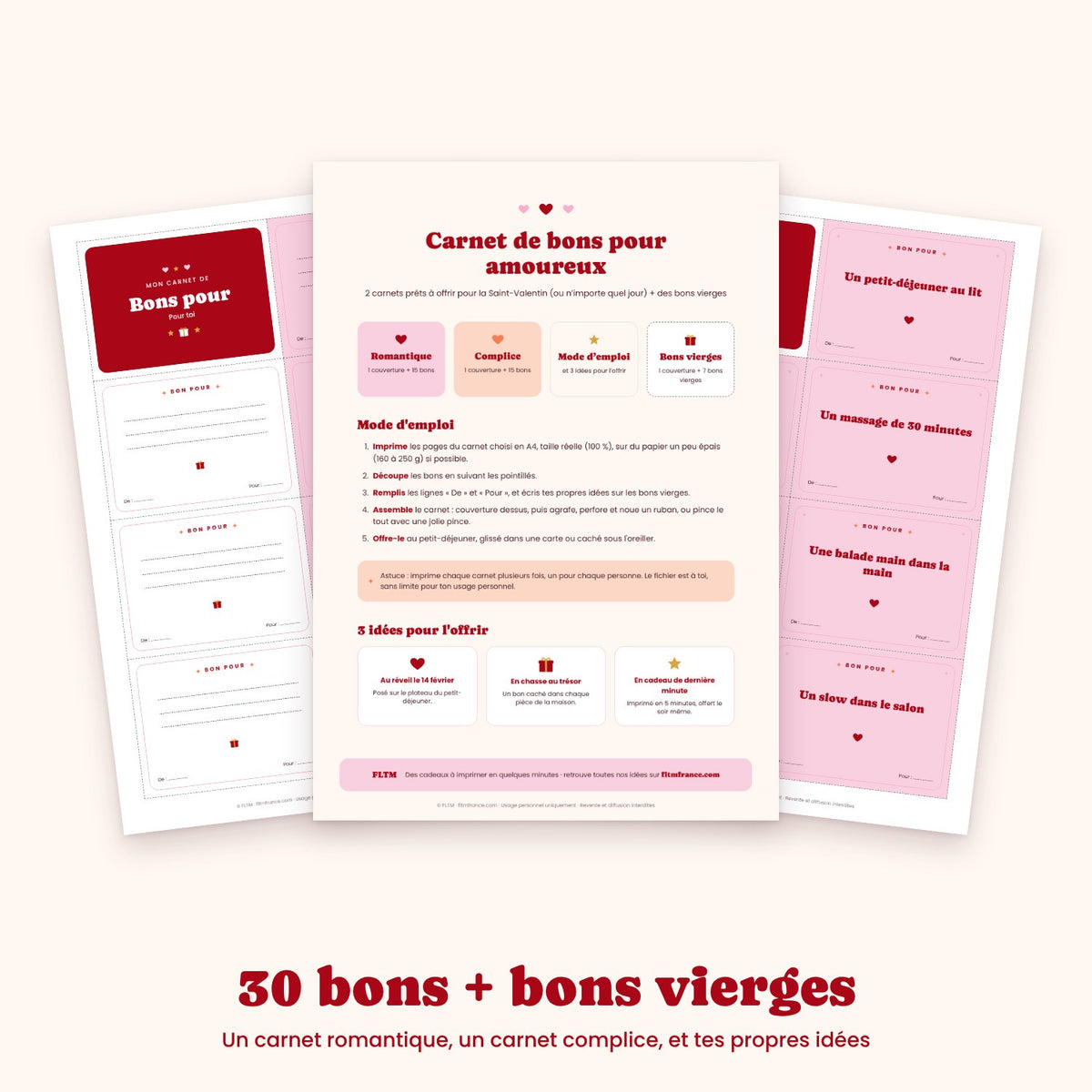 Bons pour amoureux et bons vierges à imprimer