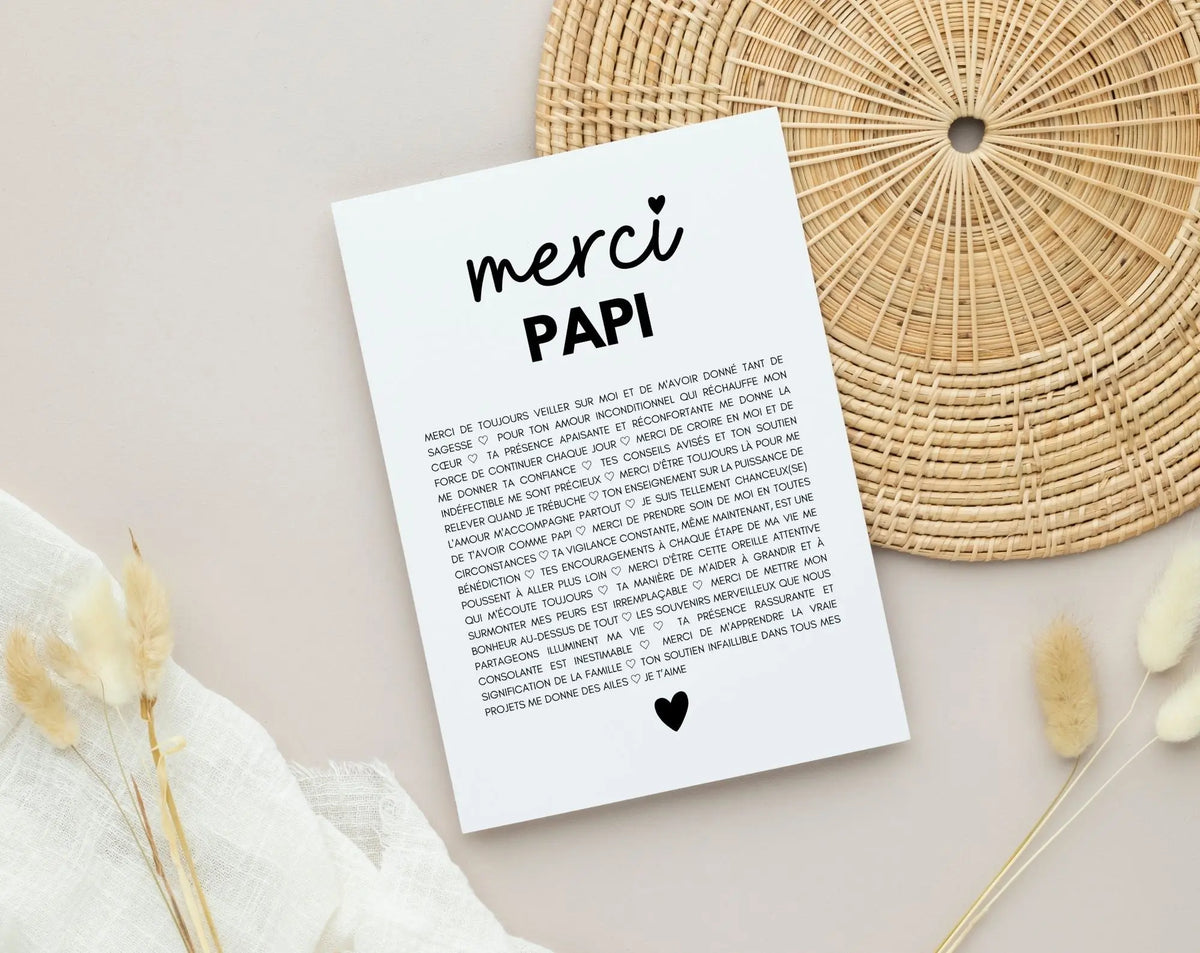 Carte Merci papi à imprimer | FLTM
