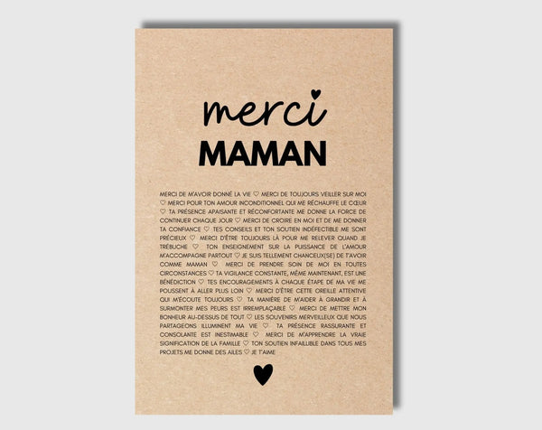 Carte Merci maman - Idée cadeau maman