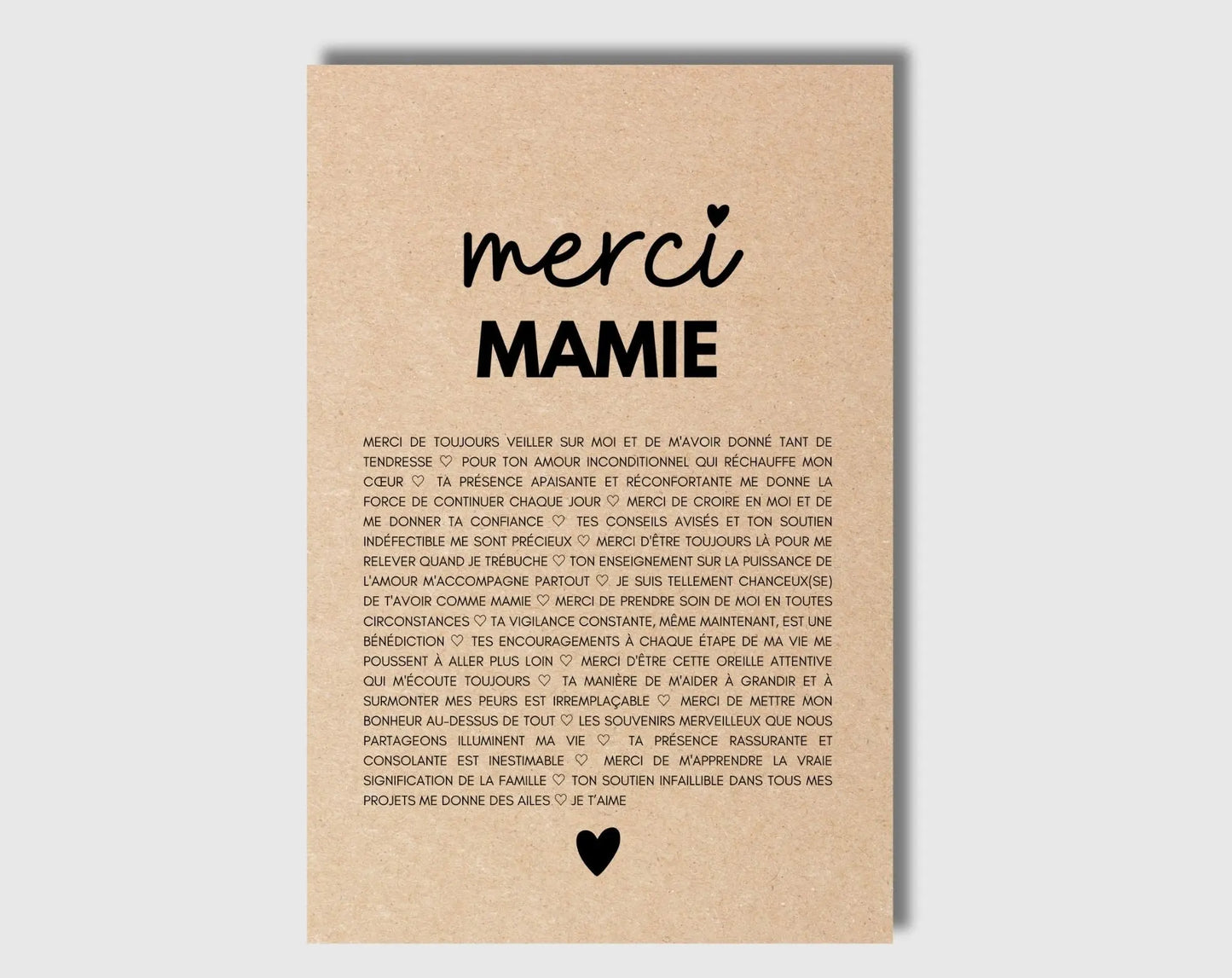 Carte Merci mamie - Idée cadeau mamie FLTMfrance