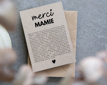 Carte Merci mamie - Idée cadeau mamie FLTMfrance