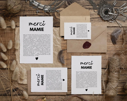 Carte Merci mamie - Idée cadeau mamie FLTMfrance