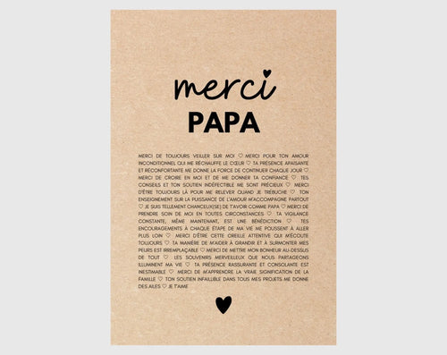 Carte Merci papa - Idée cadeau papa