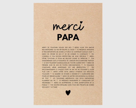 Carte Merci papa - Idée cadeau papa FLTMfrance