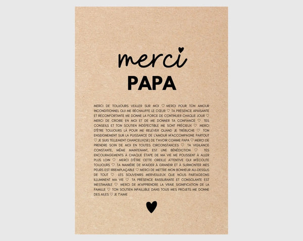 Carte Merci papa - Idée cadeau papa