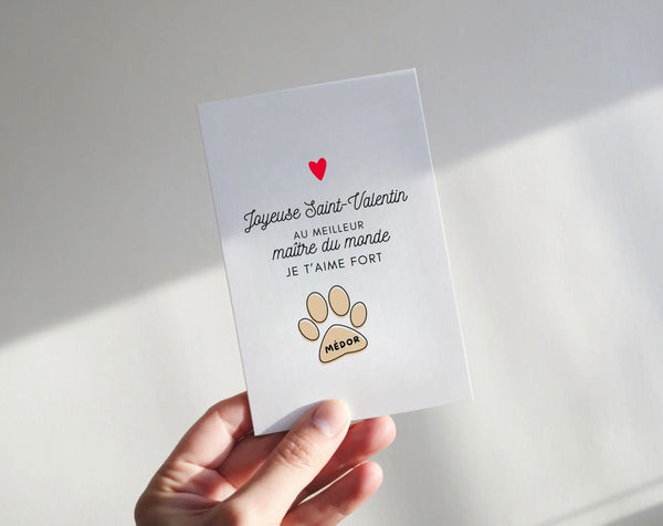 Carte Saint-Valentin personnalisée animal - Carte de Saint-Valentin à imprimer