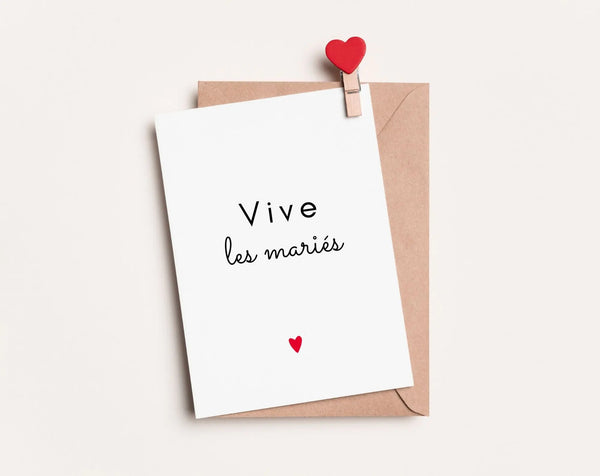 Carte Vive les mariés - Félicitations mariage