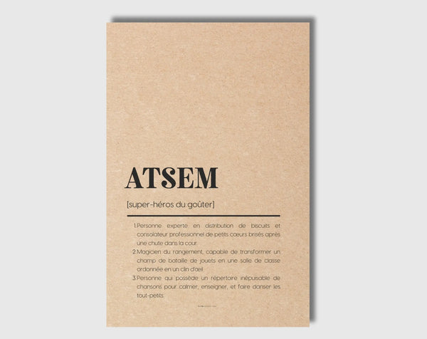 Carte définition ATSEM - Idée cadeau ATSEM