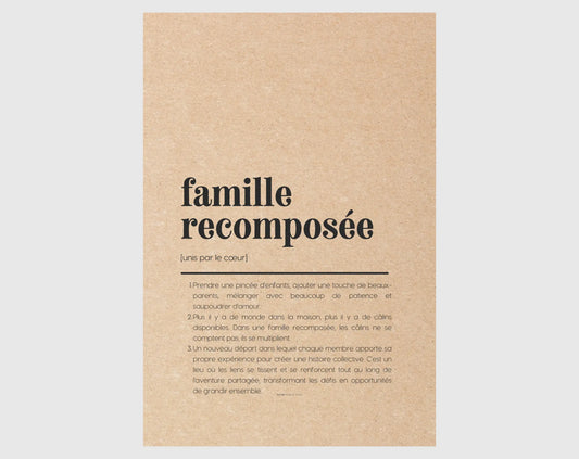 Carte définition Famille recomposée - Cadeau remariage FLTMfrance