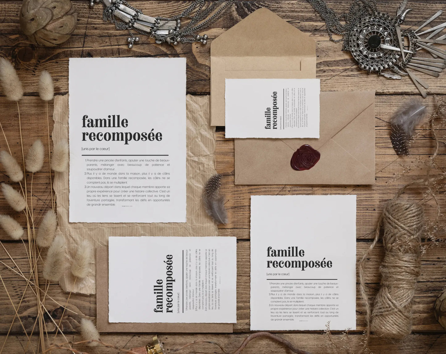 Carte définition Famille recomposée - Cadeau remariage FLTMfrance