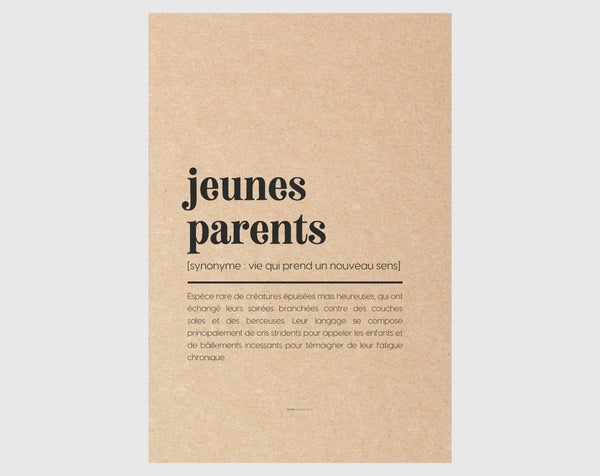 Carte définition Jeunes Parents - Carte de félicitation naissance