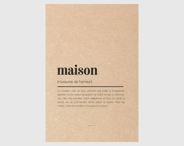 Carte définition Maison - Cadeau déménagement et crémaillère