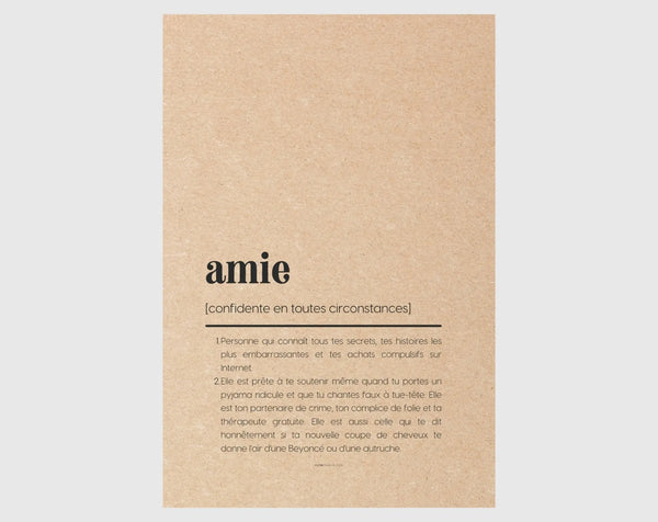Carte définition amie - Carte anniversaire
