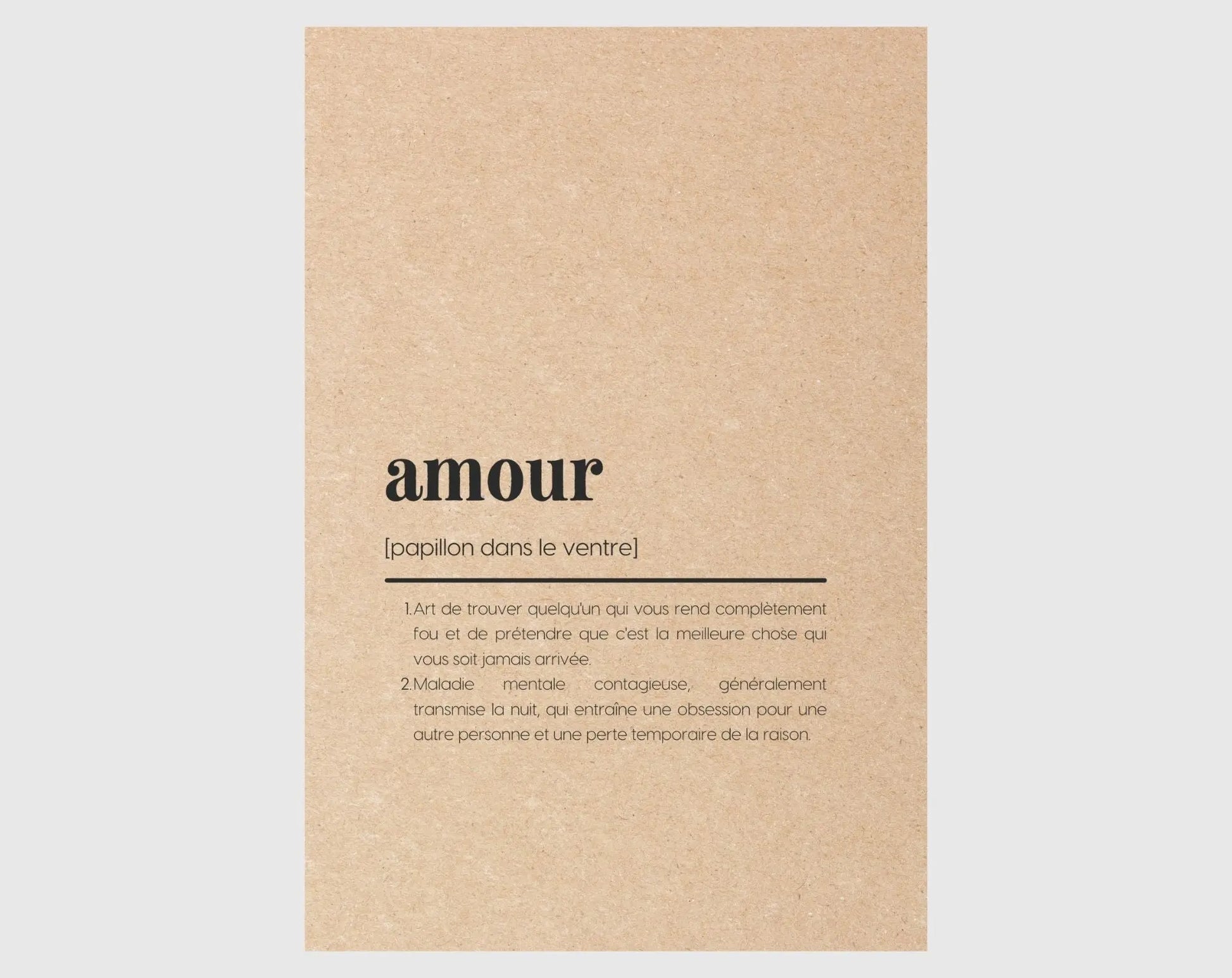 Carte définition amour - Cadeau Saint-Valentin FLTMfrance