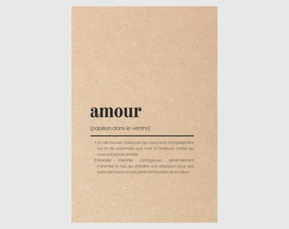 Carte définition amour - Cadeau Saint-Valentin FLTMfrance