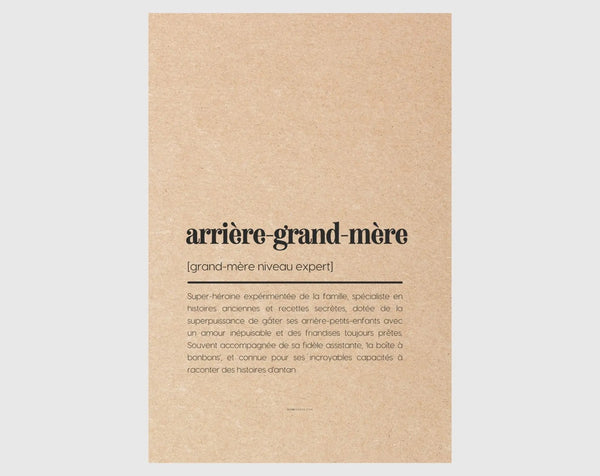 Carte définition arrière-grand-mère - Carte anniversaire