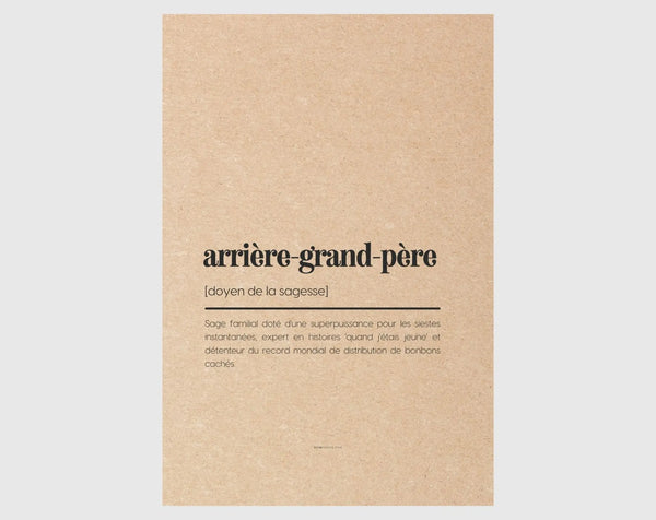 Carte définition arrière-grand-père - Carte anniversaire