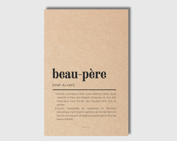Carte définition beau-père - Carte anniversaire