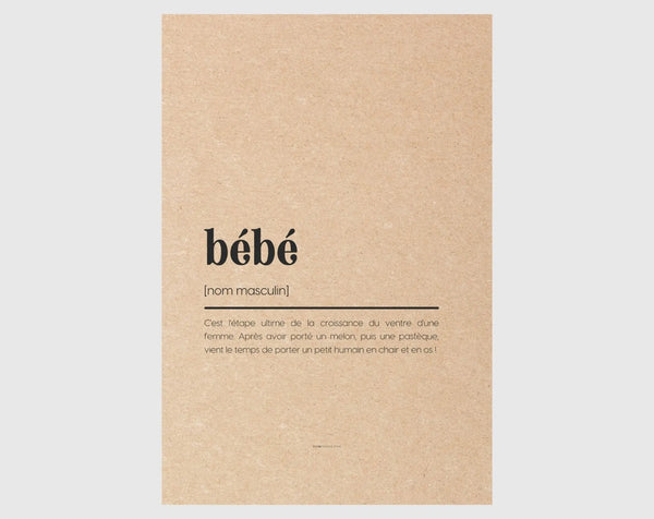 Carte définition bébé - Carte de félicitation naissance