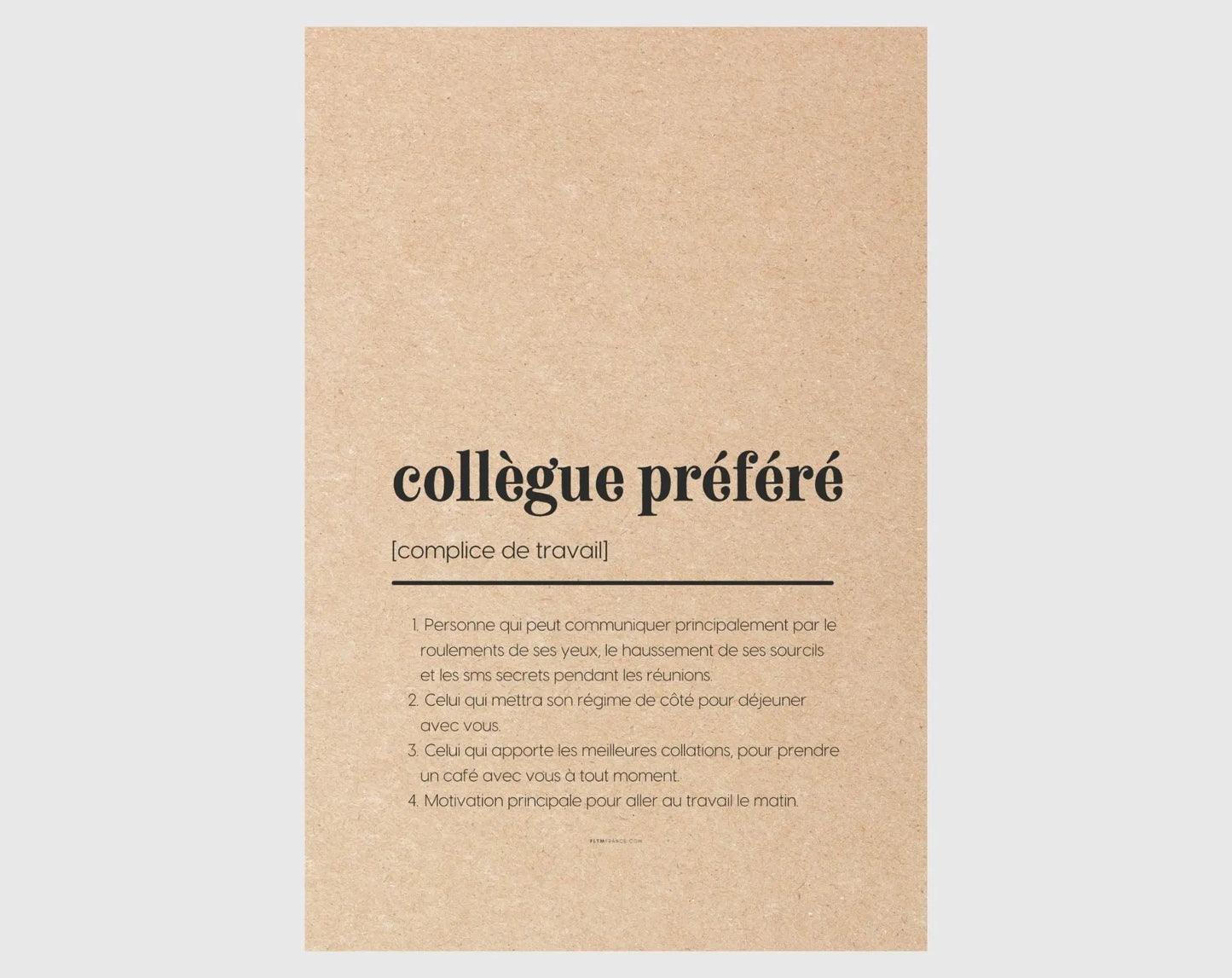 Carte définition collègue préféré - Carte départ ou amitié collègue FLTMfrance