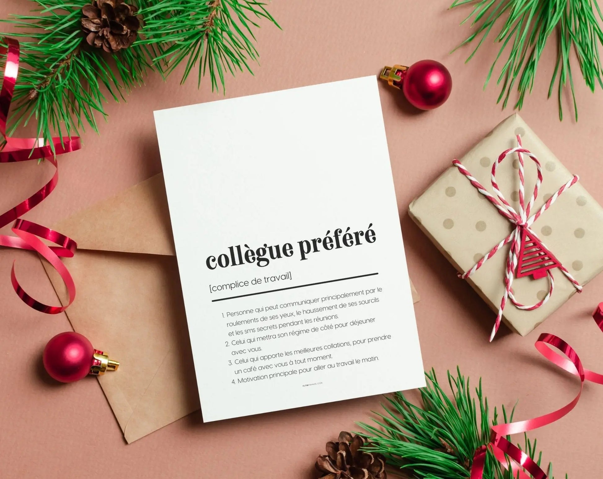 Carte définition collègue préféré - Carte départ ou amitié collègue FLTMfrance