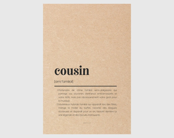 Carte définition cousin - Carte anniversaire