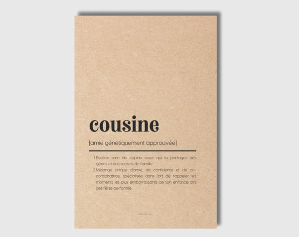 Carte définition cousine - Carte anniversaire