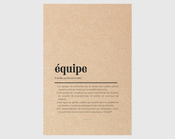 Carte définition équipe - Carte de remerciements collègues